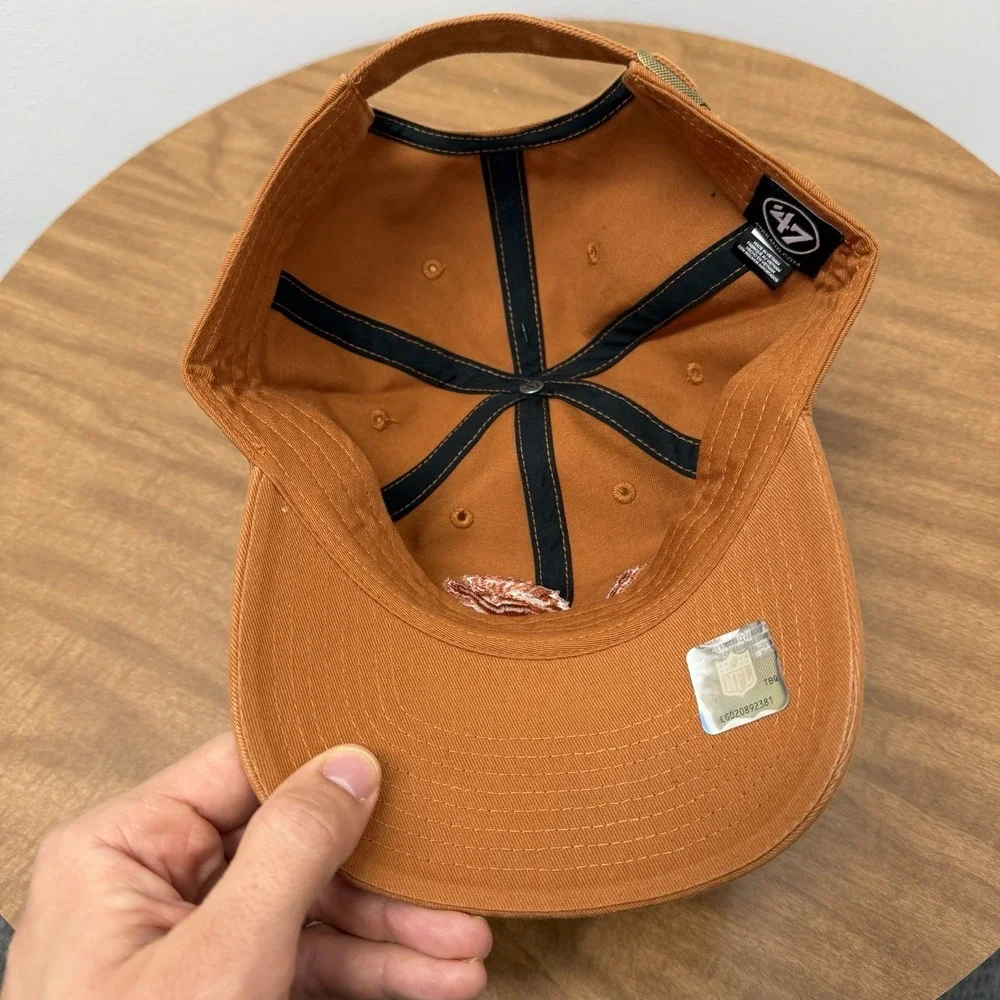 '47‎ Brand Clean Up Detroit Lions Burnt Orange/Khaki Dad Hat Cap NFL Adjustable